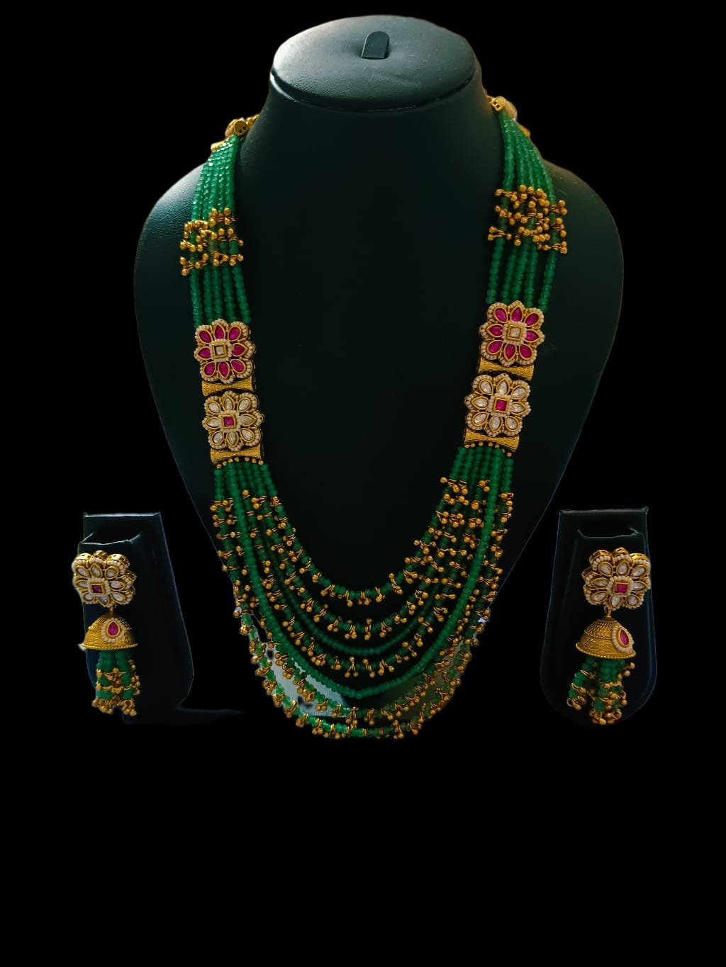 Kanhaverse Emerald Grace Multi-Layer Kundan Necklace Set Kanhaverse Emerald Grace Multi-Layer Kundan Necklace Set
