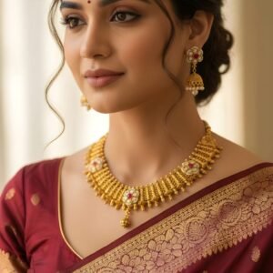 Antique Gold Temple Necklace Set