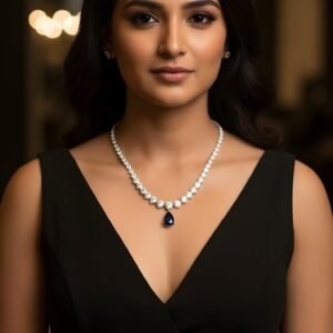 Kanhaverse Blue Sapphire Elegance Necklace Set