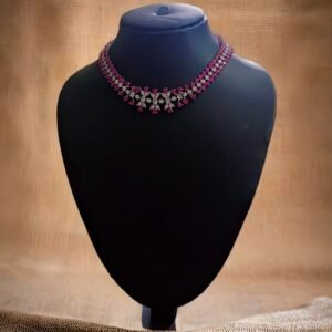 Kanhaverse Ruby Elegance Stone Choker Necklace