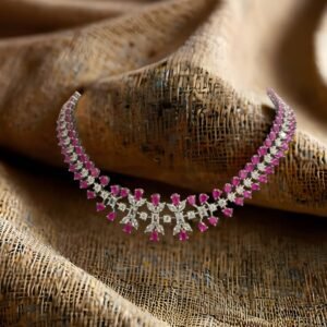 Kanhaverse Ruby Elegance Stone Choker Necklace