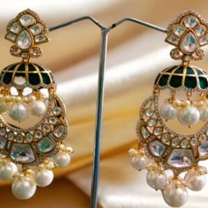 Kanhaverse Kundan & Pearl Jhumka Earrings Gold Plated Traditional Earrings for Women
