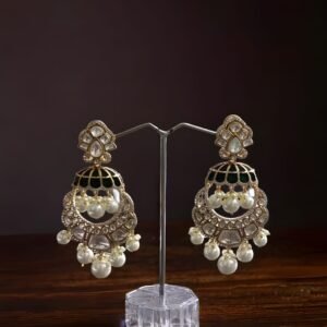 Kanhaverse Kundan & Pearl Jhumka Earrings Gold Plated Traditional Earrings for Women