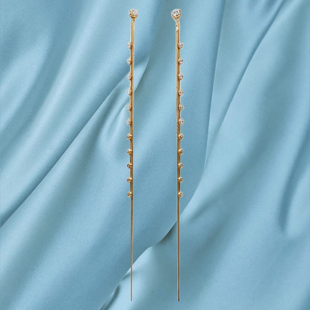 Kanhaverse Celeste Crystal Linear Drop Earrings Kanhaverse Celeste Crystal Linear Drop Earrings