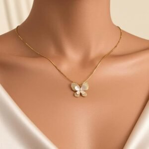 Kanhaverse Golden Butterfly Grace Necklace
