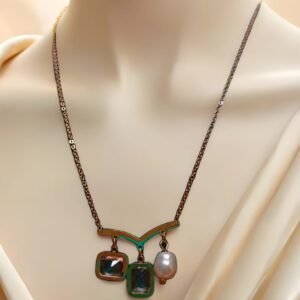 Kanhaverse Azure Charm Pearl Pendant Necklace