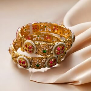 Kanhaverse Royal Meenakari Kundan Bangle Set