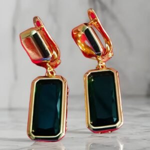 Kanhaverse Emerald Luxe Statement Earrings