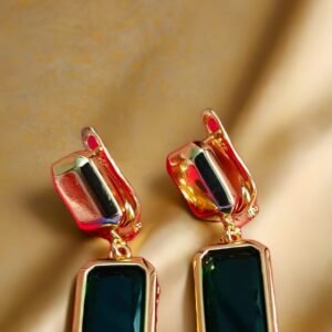 Kanhaverse Emerald Luxe Statement Earrings
