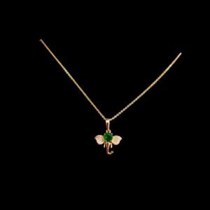 Kanhaverse Emerald Elephant Charm Necklace