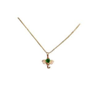 Kanhaverse Emerald Elephant Charm Necklace
