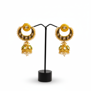 Traditional Kundan Pearl Jhumka Earrings