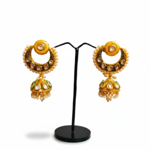 Traditional Kundan Pearl Jhumka Earrings